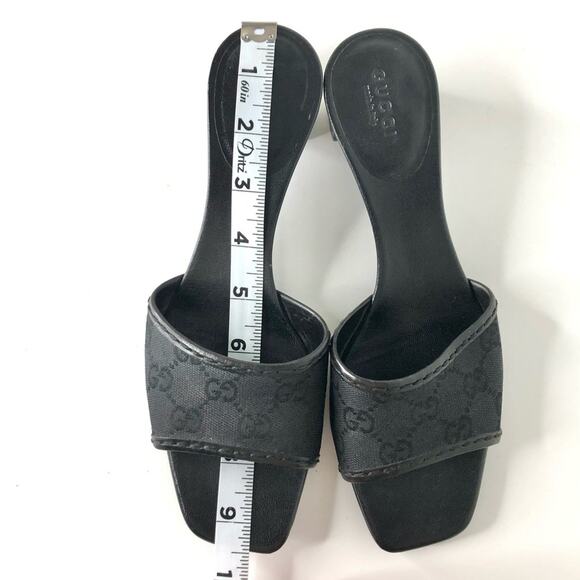 Gucci Retro Vintage Monogram Low Heel Slip On Mules Sandals 6.5 - Picture 12 of 12